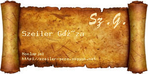 Szeiler Géza névjegykártya