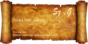 Szeiler Géza névjegykártya