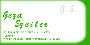 geza szeiler business card
